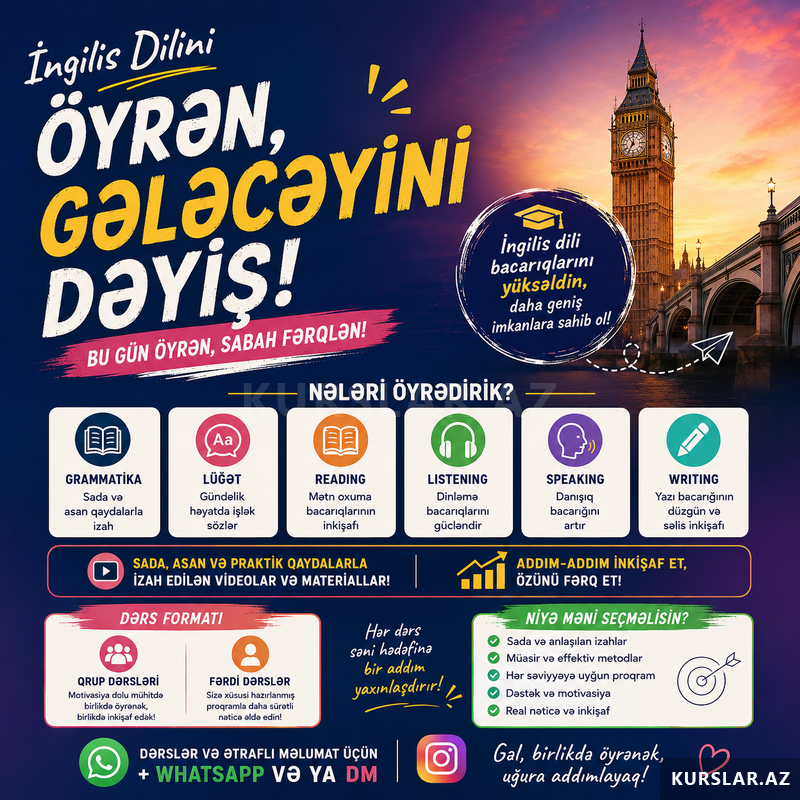 Online İngilis dili müəllimi 1-10 cu siniflər Online İngilis dili müəllimi 1-10 cu siniflər