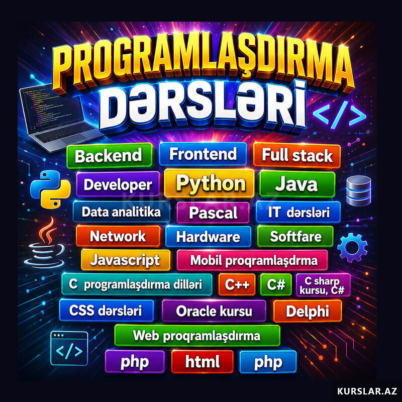 C C++ C# , Python, Java Developer Backens frontens dərsləri C C++ C# , Python, Java Developer Backens frontens dərsləri