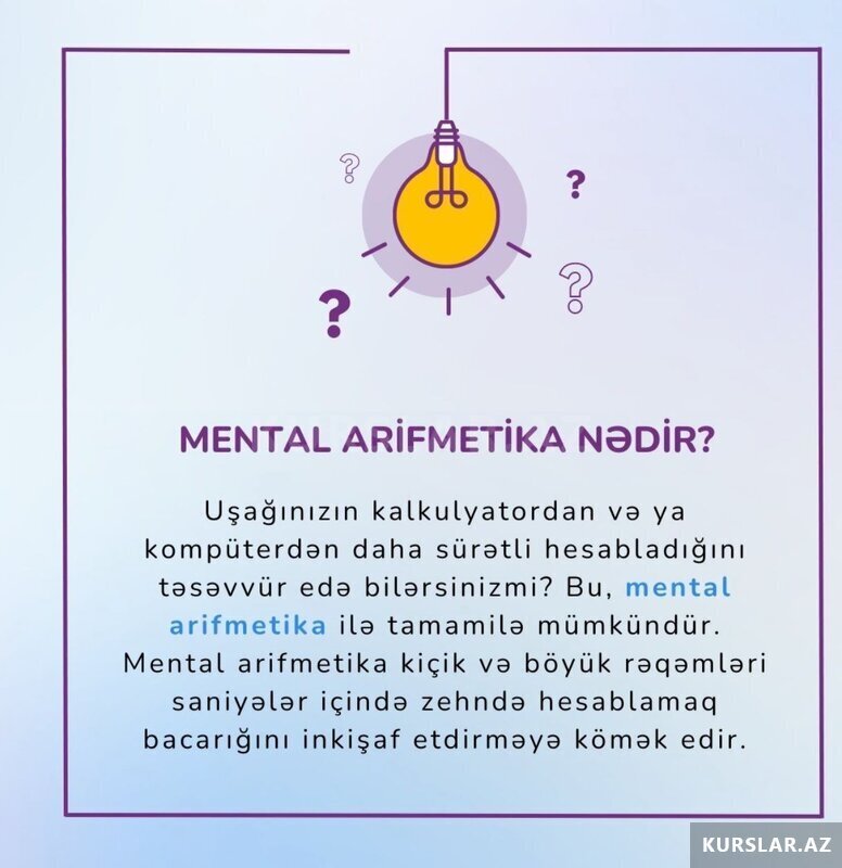 Mental Arifmetika dərsləri - Əyani Mental Arifmetika dərsləri - Əyani