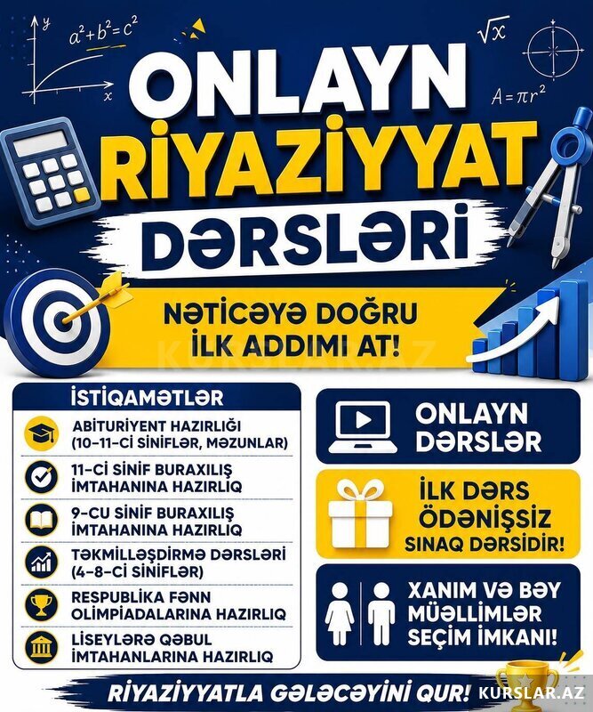 Onlayn riyaziyyat dərsləri Onlayn riyaziyyat dərsləri