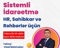 Hr, Rəhbərlər və sahibkarlar üçün ‘’Sistemli idarəetmə’’ təl