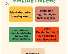 İbtidai, məktəbəqədər şagirdlər üçün hazırlıq dərsləri