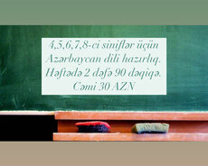 4, 5, 6, 7, 8- ci siniflər üçün azərbaycan dili hazırlıq