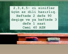 2, 3, 4, 5- ci siniflər üçün azərbaycan dili hazırlıq