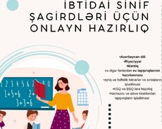 İbtidai sinif hazırlığ Həftə içi 5 gün 1 saat