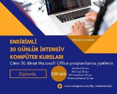 Kompüter kursu 30 günə Diplomlu