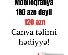 Mobiloqrafiya təlimi alana Canva təlimi hədiyyə