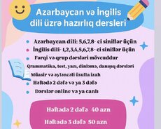 1, 2, 3, 4, 5, 6, 7, 8-ci siniflər üçün ingilis dili hazırlıq