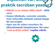 Hibrid və Onalyn Tibb təhsili Alanlar Üçün Tibbi Praktika