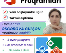 Windows, Word, Excel, Powerpoint, Outlook proqramları