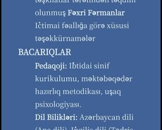 ​İbtidai sinif və Məktəbəqədər hazırlıq (Kurslarla əməkdaşlı