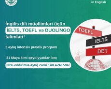 ingilis dili müəllimləri üçün ielts toefl və duolingo təlimi