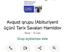 Tarix Avqust qrupu (Abituriyent üçün) Tarix Savalan Həmidov