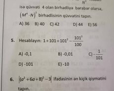 Riyaziyyat hazırlığı 5-11ci sinif