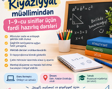 Riyaziyyat müəllimindən 1–9-cu siniflər üçün fərdi hazırlıq